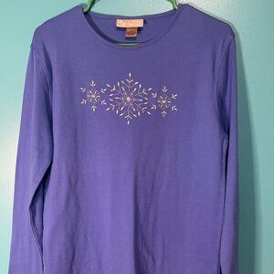M&C Sportswear Long sleeve snowflake shirt